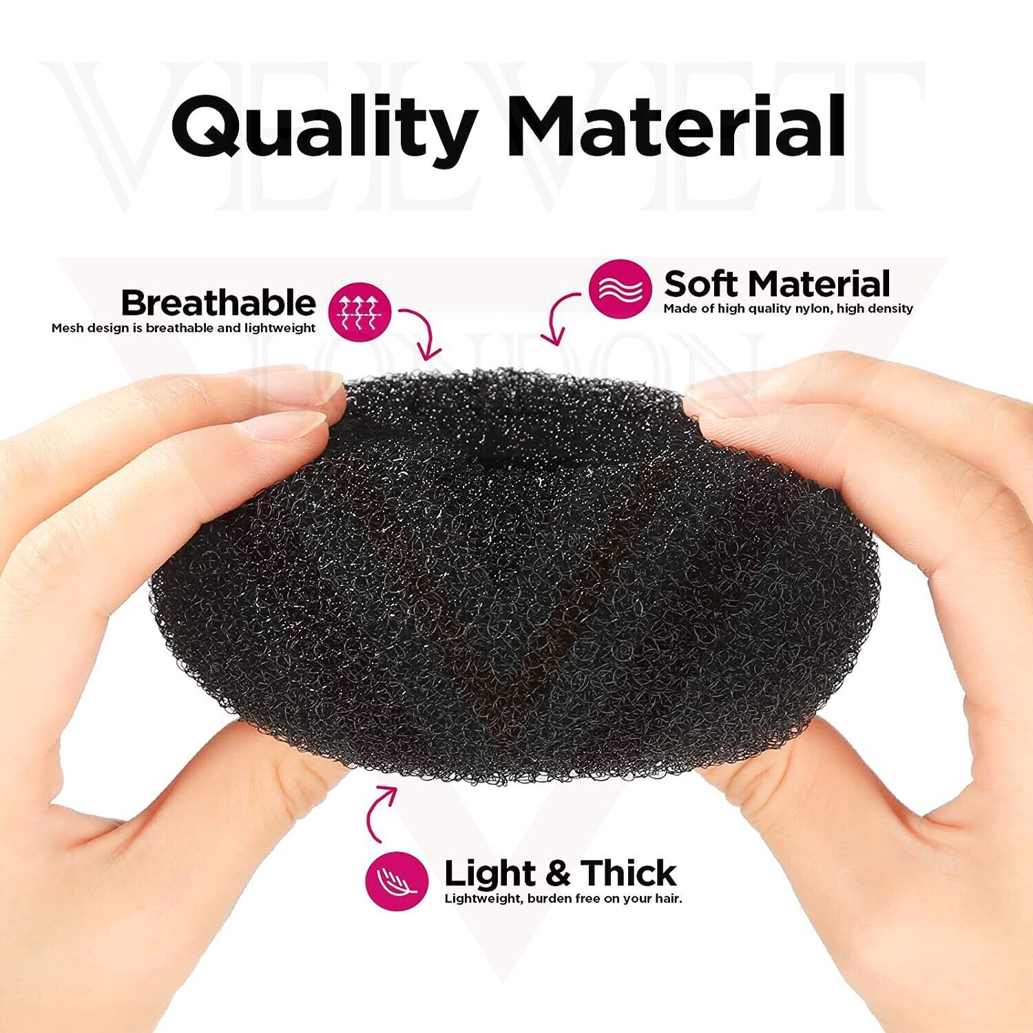 4pcs Black Hair Bun Donut Set 50Pcs U Pins Hair Bun Donut Maker Hair Styling