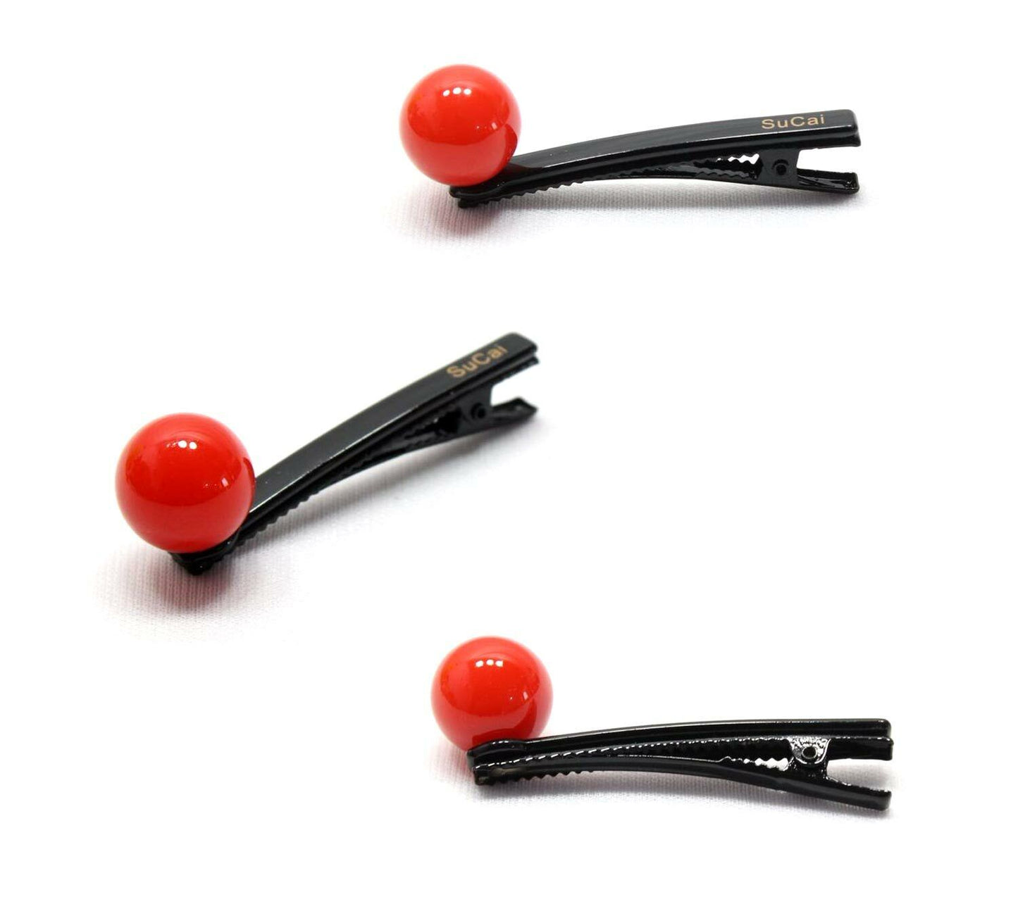 Crocodile Hair Clips With Colorful Marble Ball Brooch for Party Travel Festival