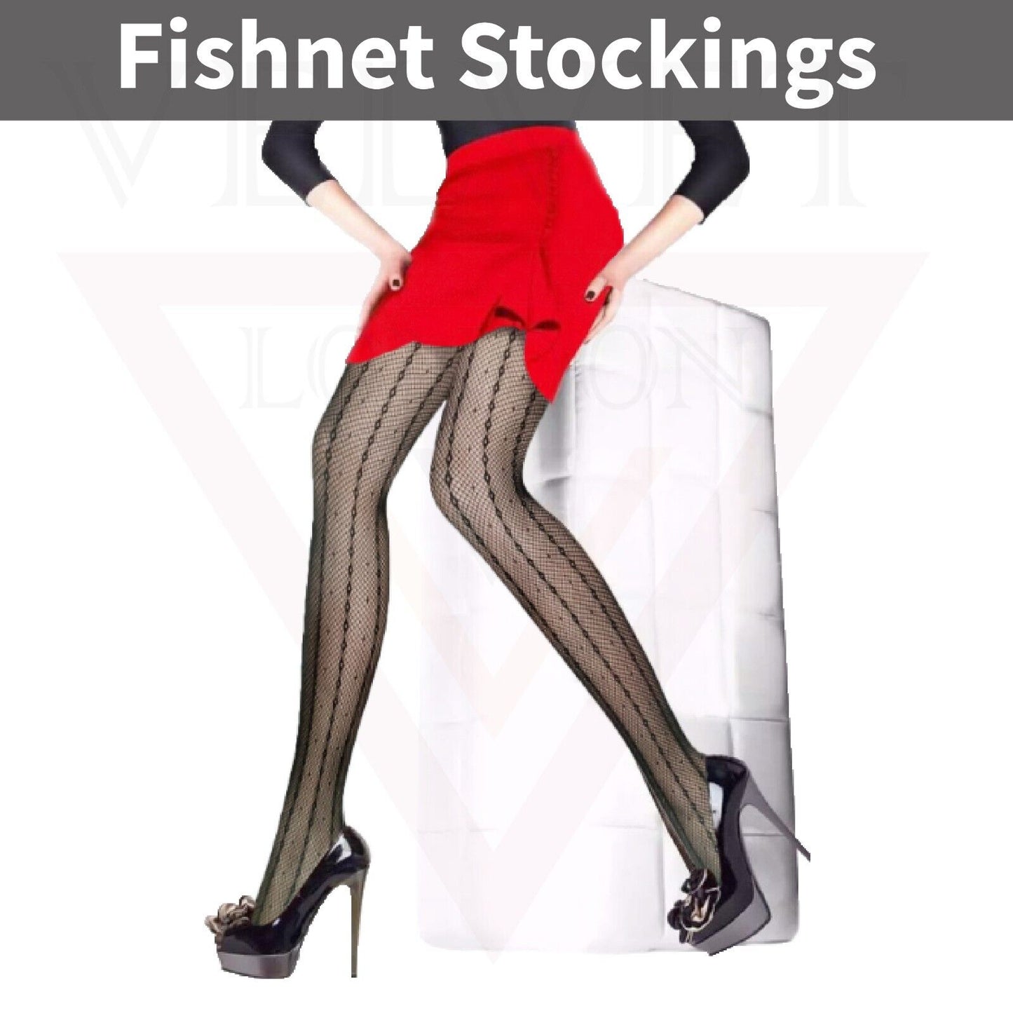 Sexy  Sheer Fishnet Tights High Waist Mesh Pantyhose Patterned Stocking Black