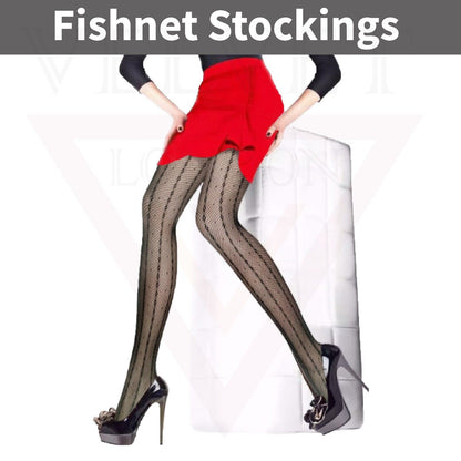 Sexy  Sheer Fishnet Tights High Waist Mesh Pantyhose Patterned Stocking Black