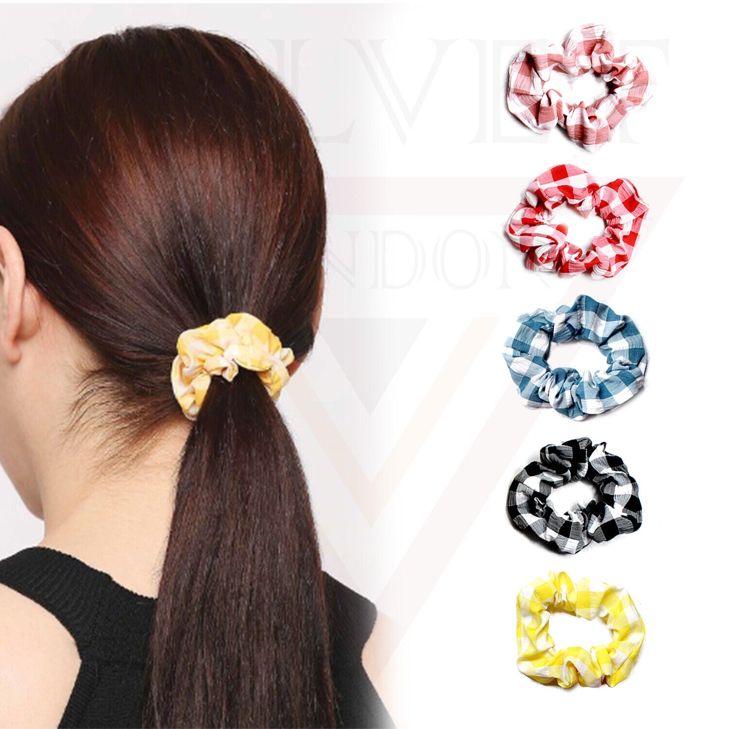 Hair Bands Scrunchies Chex Soft Rubber Elastic Bands Hair Ties Ponytail Holder