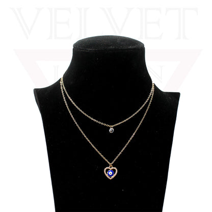 Trendy Golden Multi Layer Chain Necklace Oxidised Evil Eye Pendant Beachwear