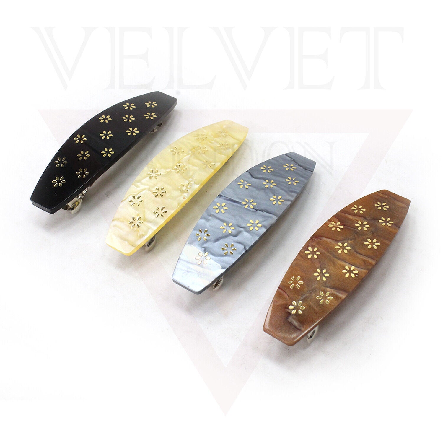 Hair Clips Snap Hair Barrettes Classic Automatic Acrylic Tortoise Flower Clips