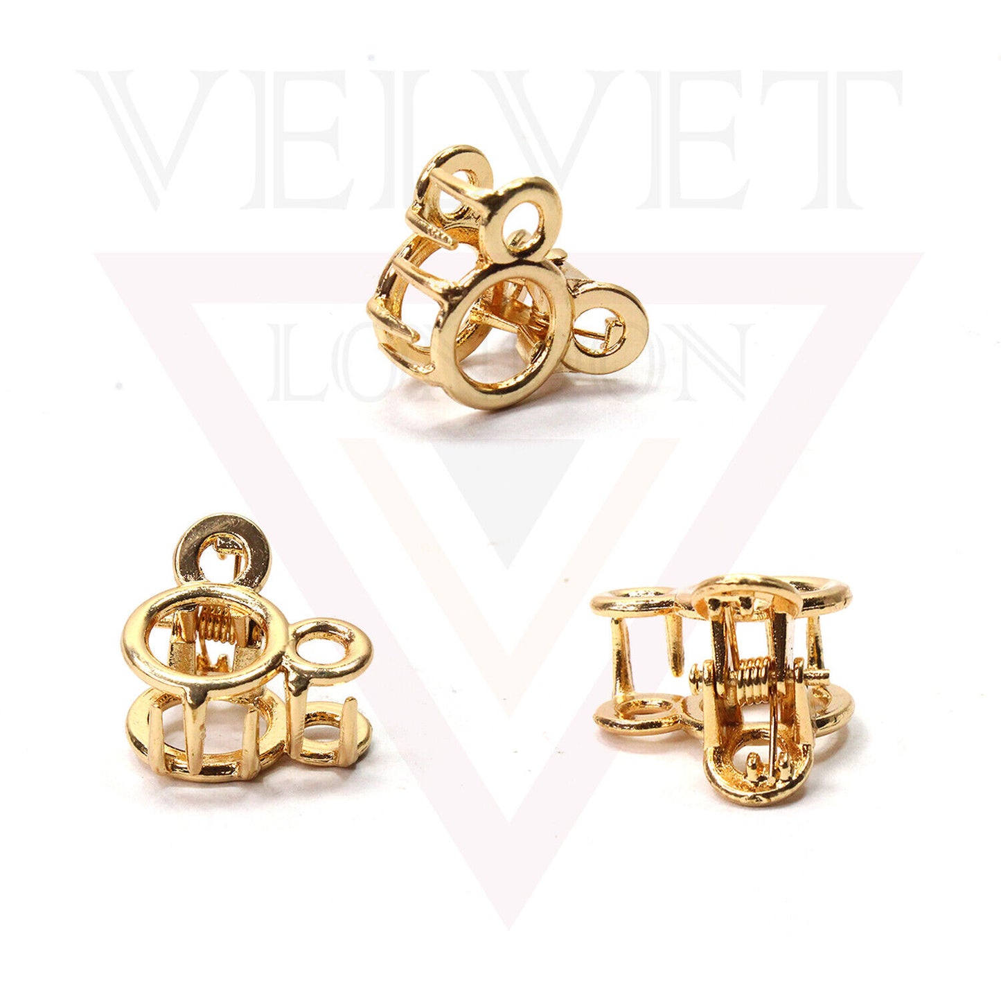 Golden Mini Hair Claw Metal Tiny Hair Jaw Clips Hair Clamp Small Barrattes 2pcs