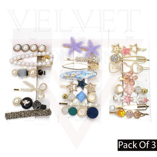 3 Set Pearl Clip Barrettes Hairpins Hair Styling Accessories Hair Clips for Girs