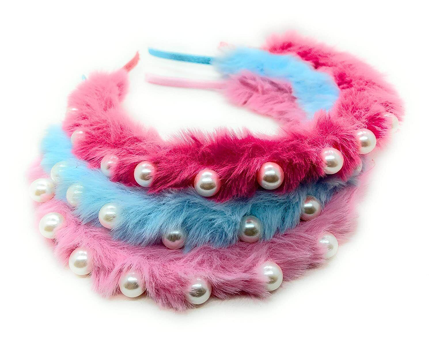 Pearl Hair Bands Fur Headbands Cute Unicorn Hair Hoop Hair Accessories for Girls