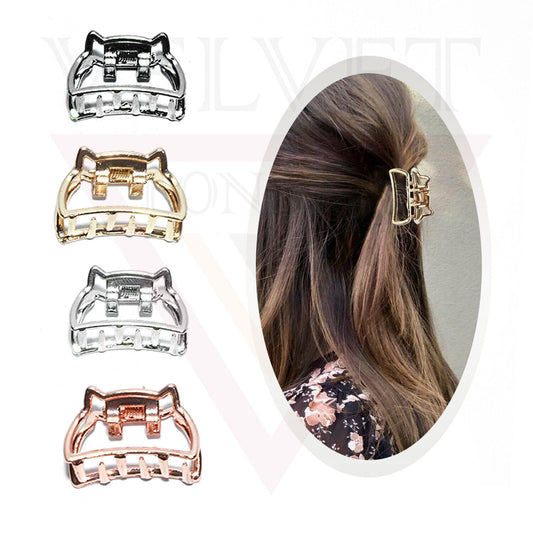 4x Cat Hair Claw Metal Mini Hair Jaw Clips Tiny Hair Clamp Girls Baby Barrttes