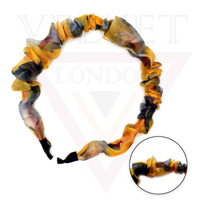 Flower print headband Satin Fabric Hair Band Non-Slip Hair Hoop Hair Styling