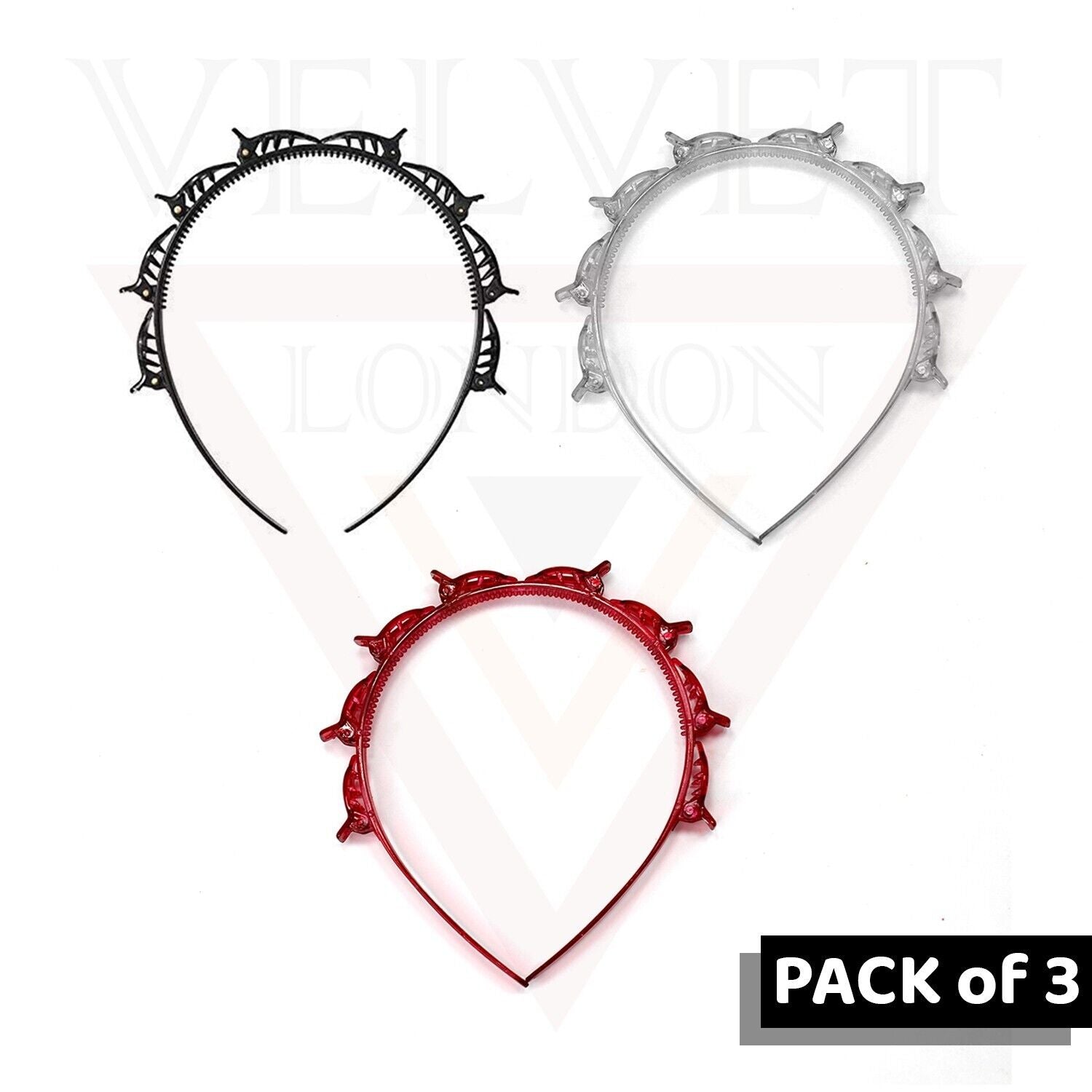 3x Clip Hair Band Magic Twist and Hair Clip Non Slip Hairstyle Hairpins Headband