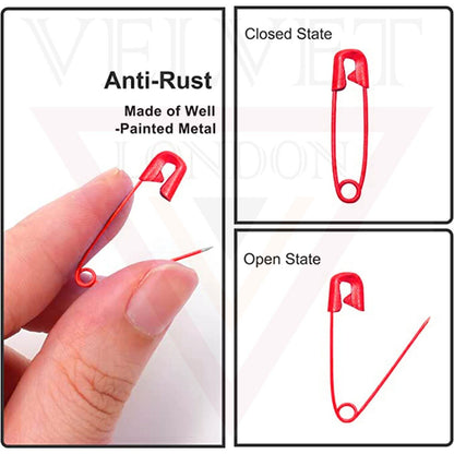 50x Safety Pins Multi Colour Craft Pins Sewing Nickel Metal Plated Pins 3.5 CM