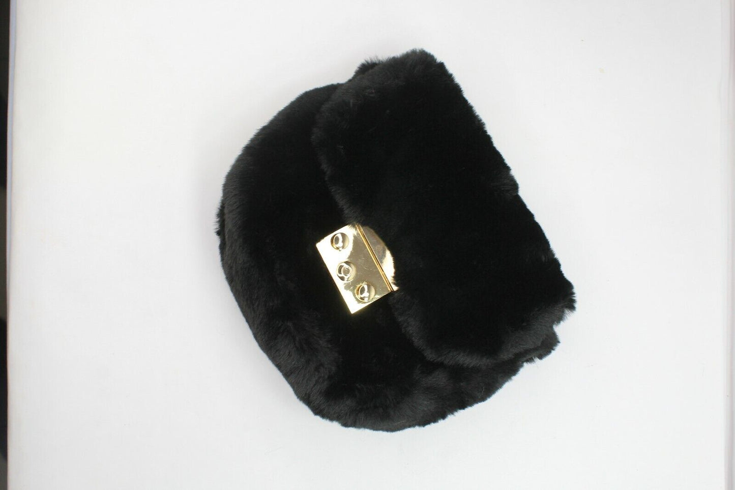 Clutch Purse Handbag Soft Faux Fur Crossbody Long Golden Chain Shoulder Bag