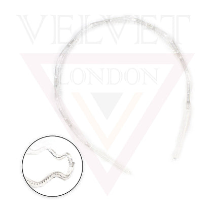 Wavey Hair Band Clear Hair Hoop With Teeth Comb Grip Headband Solid Headwears UK