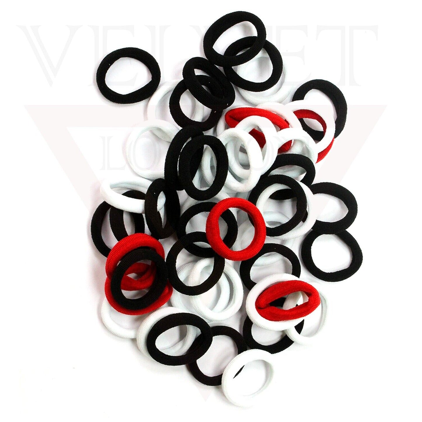 50x Baby Elastics Hair Ties Hair Bands Ponytail Holder Black White Red Headbands