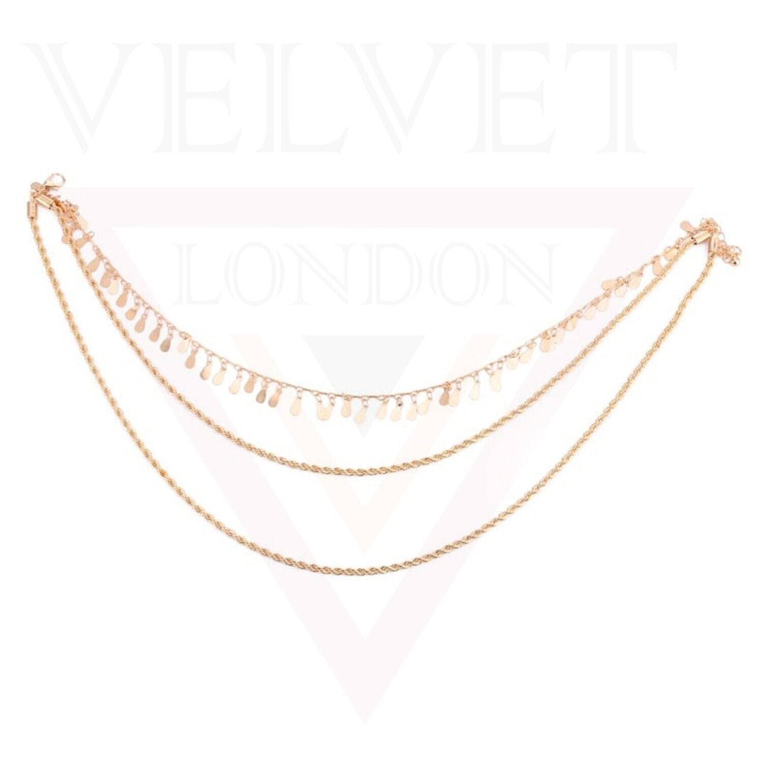 Multi Layer Necklace Minimalist Spiral Golden Chain Drop Pearl Pendant Choker