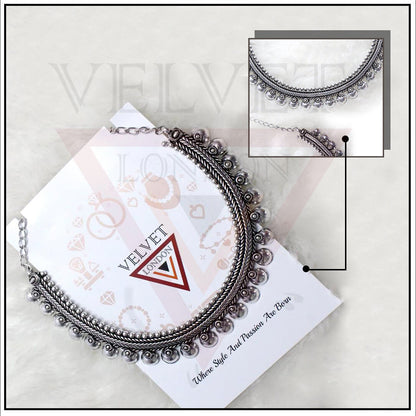 Tribal Antique German Silver Oxidized Traditional Necklace Boho Choker Ethnic UK