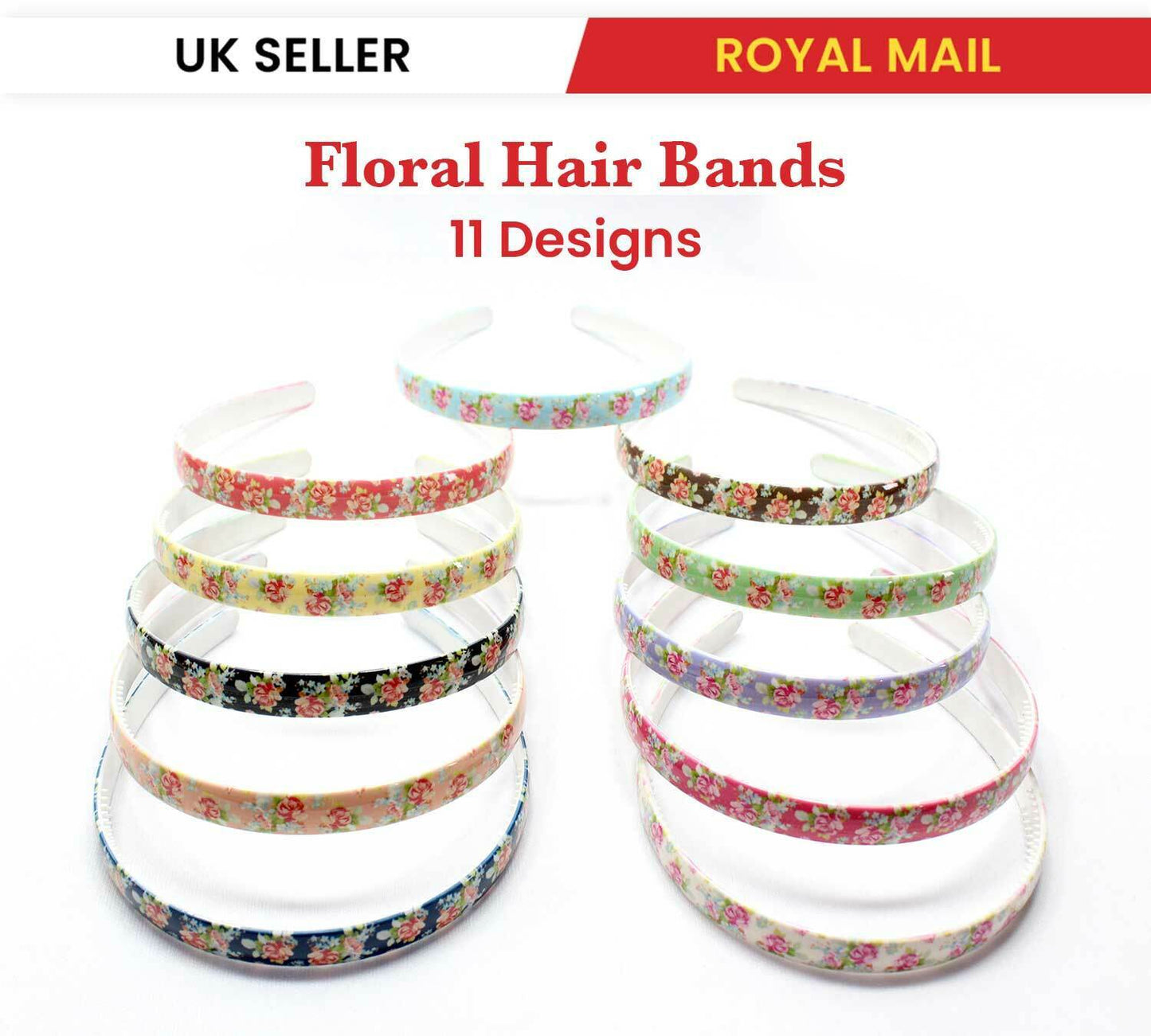 Flower Print Hair Bands Headband With Teeth Hair Hoop Non-slip Gripper Headwears
