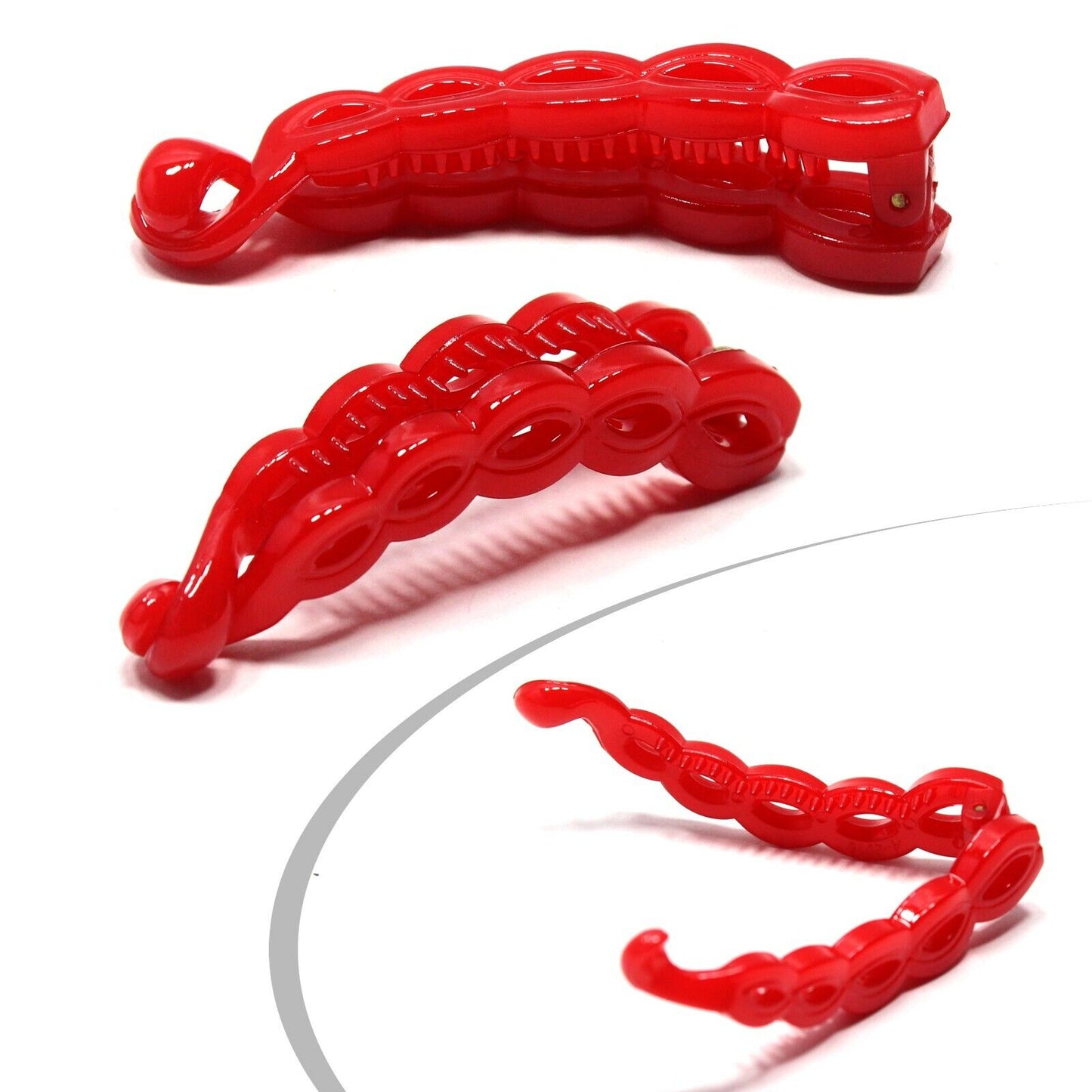 Twist Banana Hair Clip Glossy Claw Non-slip Fishtail Ponytail Holder French Clip