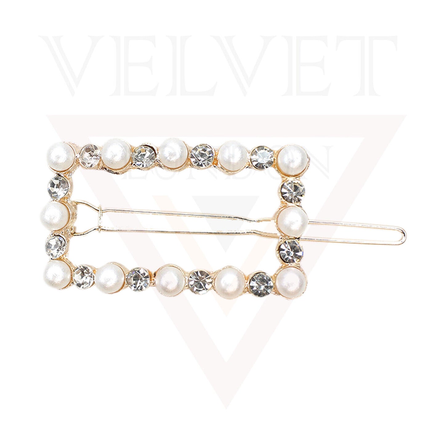 Hair Clips Bride Diamond Pearl Crystal Hair Pins Wedding Metal Slide Clips
