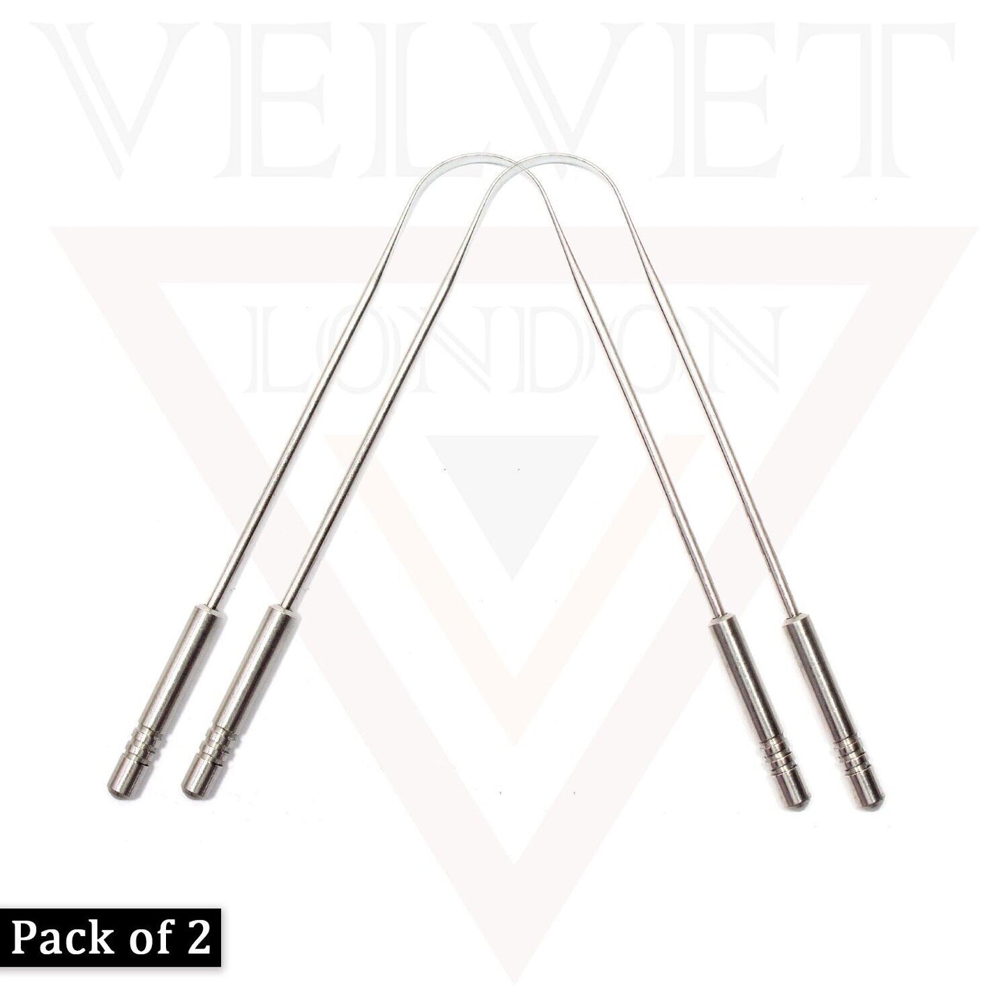 2x Stainless Steel Grip Handles Tongue Scraper Dental Care Hygiene Oral Care