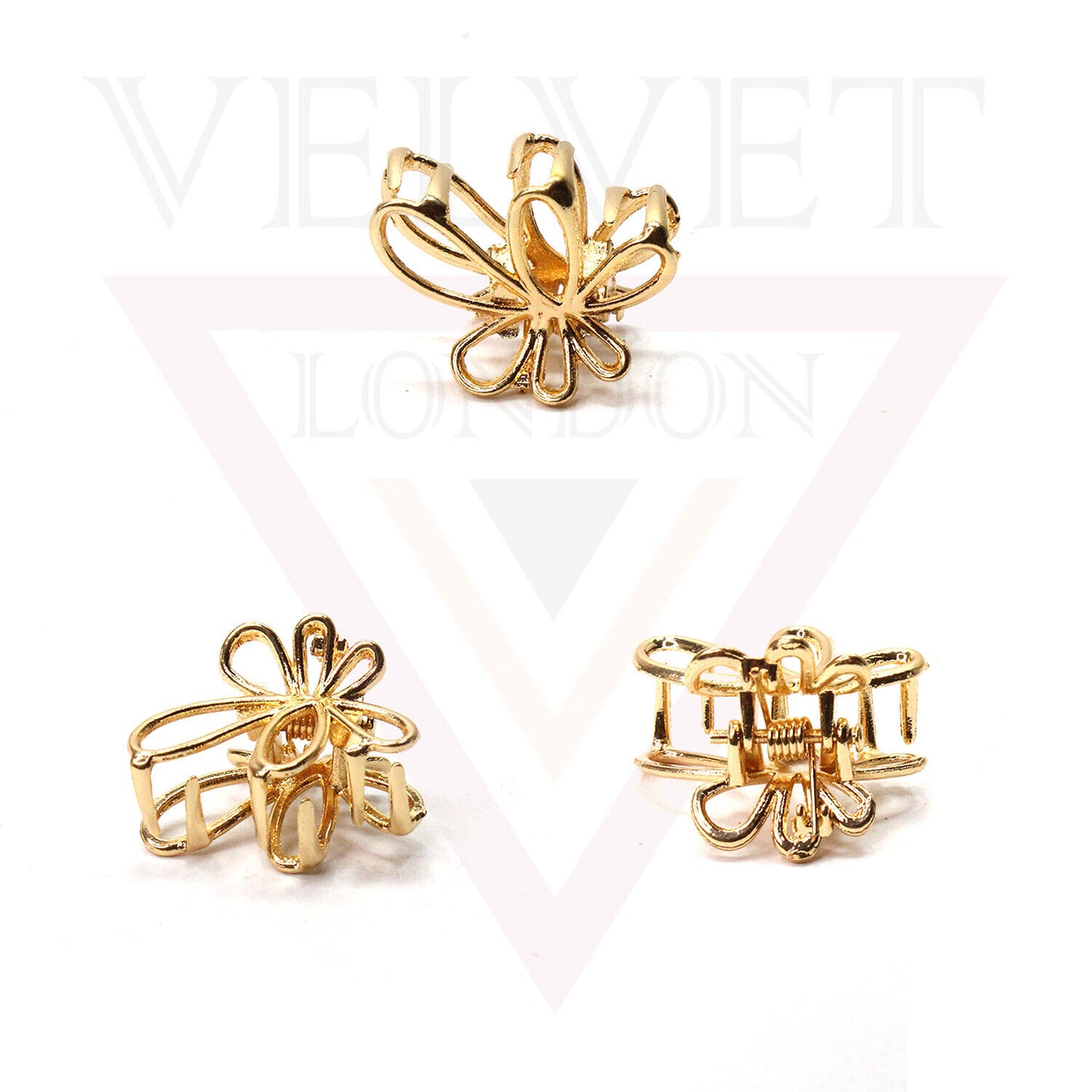 Golden Mini Hair Claw Metal Tiny Hair Jaw Clips Hair Clamp Small Barrattes 2pcs