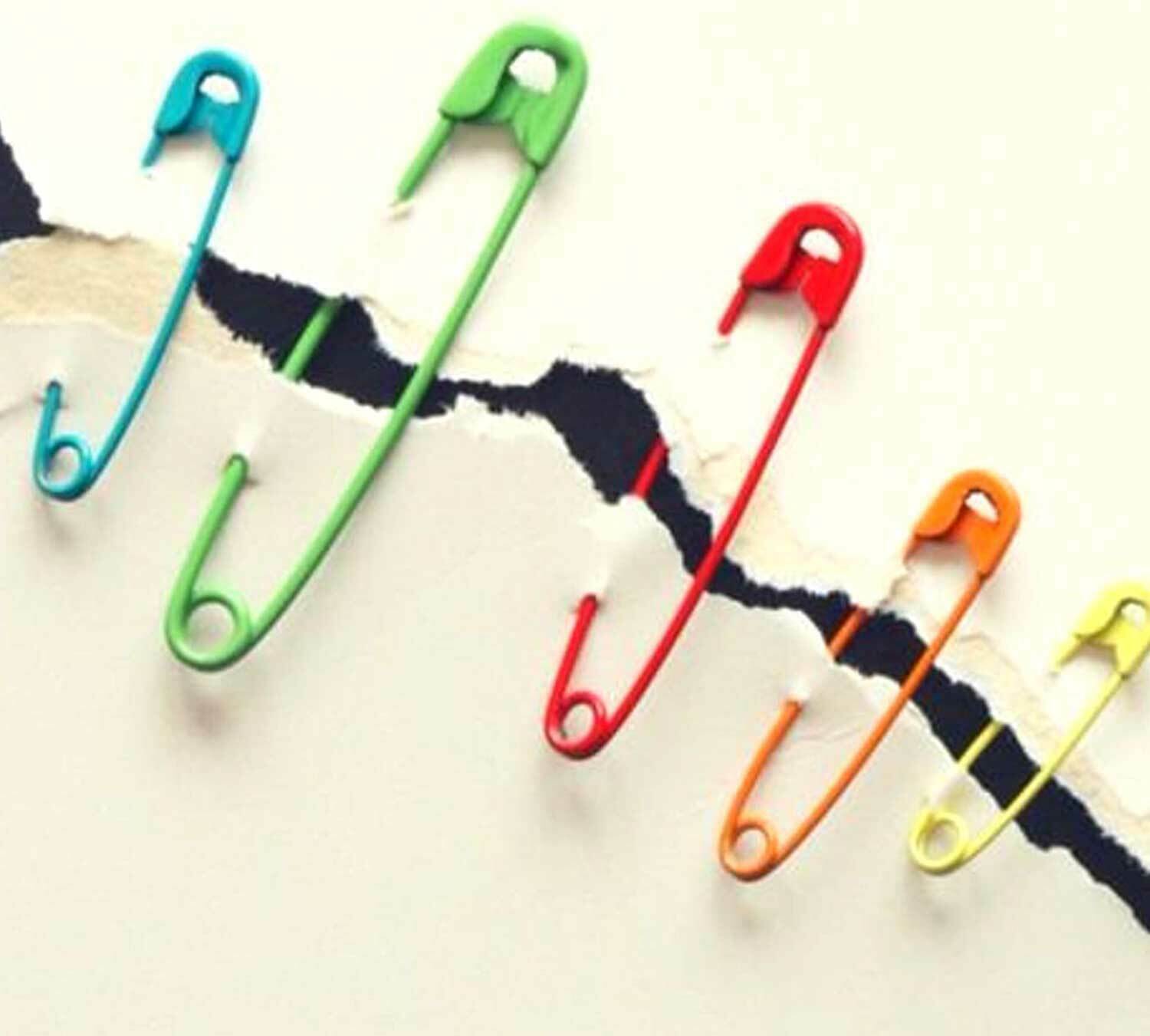 50pcs Assorted Frosted Metal Plated Safety Pins Craft Sewing Nickel Matte Pins 