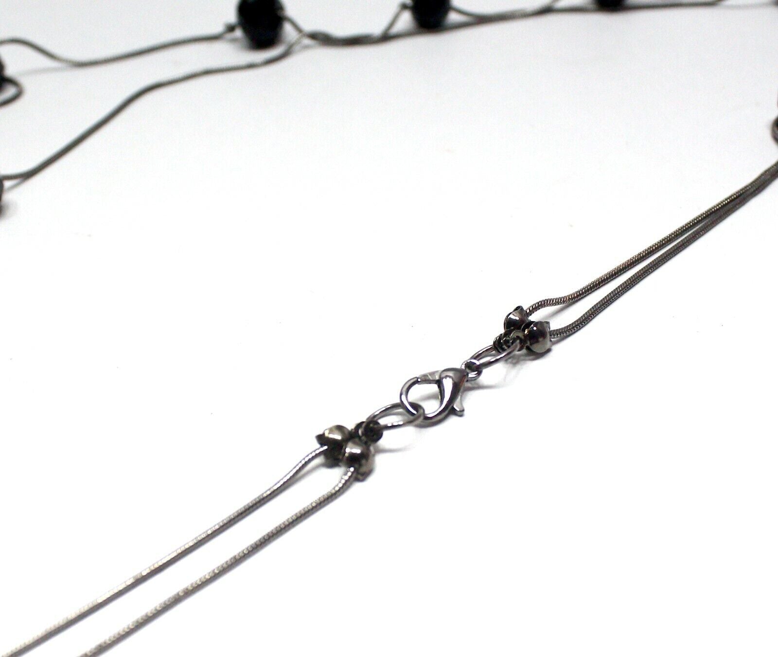 Black Breads Double Layered Long Chain Necklace Partywear Sweater Chain Gift