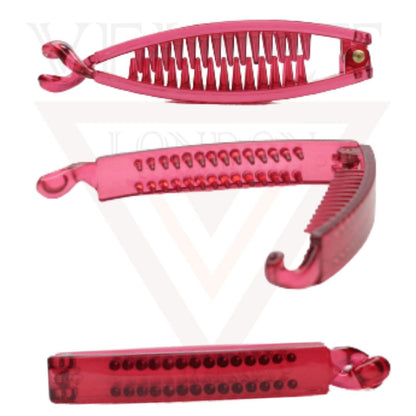 Banana Clip Transparent Non-Slip Fishtail Ponytail Holder Hair Clips Clamp Comb