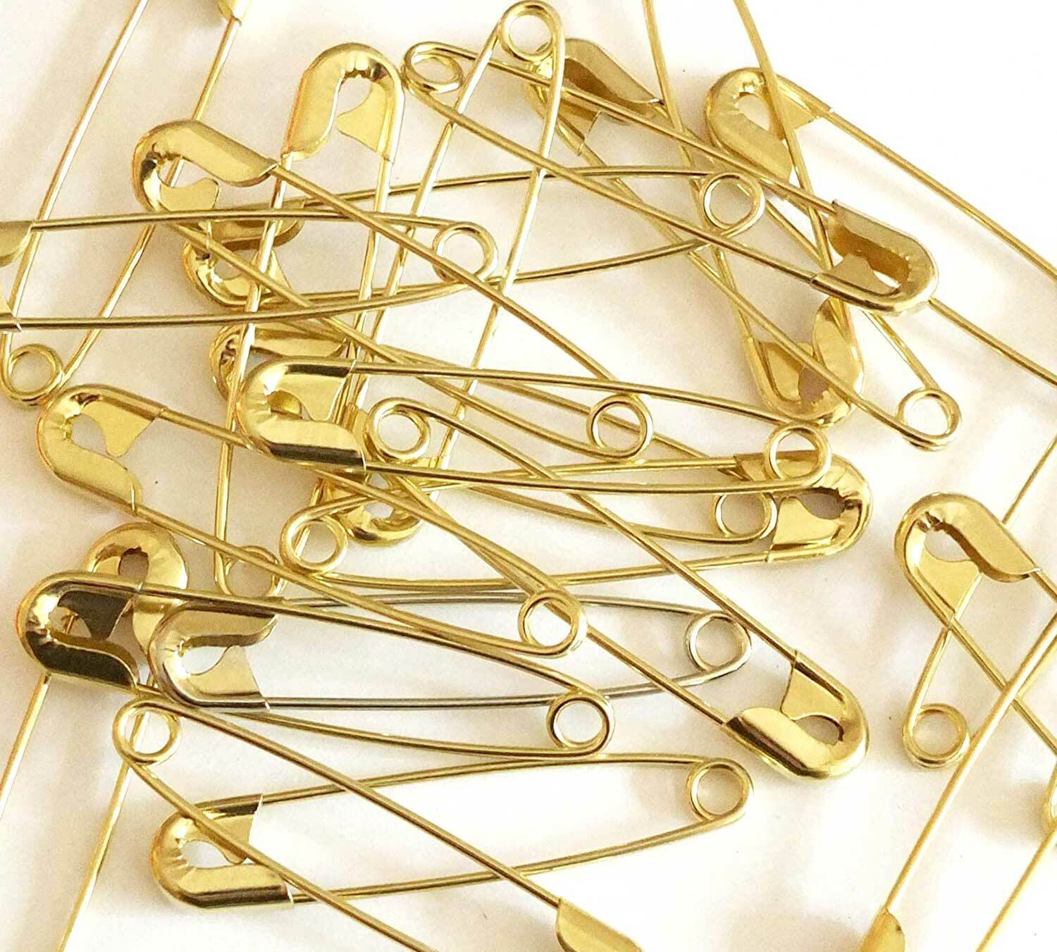100 Pcs Golden Safety Pins Metal Needles Sewing Craft Multipurpose All Size Pins