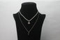 Chain Necklace 2 Layers Silver Chain Choker White Beads Pearl Jewelry Necklace
