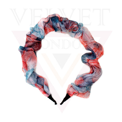 Flower print headband Satin Fabric Hair Band Non-Slip Hair Hoop Hair Styling