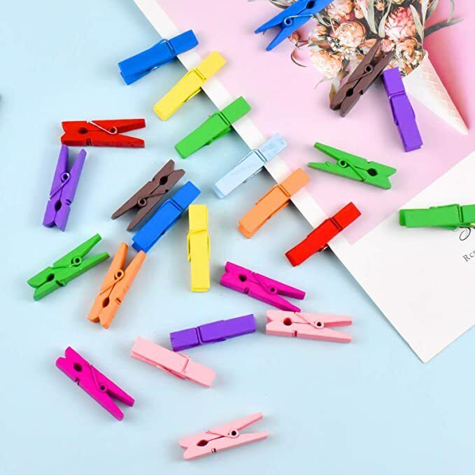 Wooden Clothes Pegs Washing Line Garden Dry Laundry Clip Grip Crafts