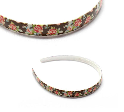 Flower Print Hair Bands Headband With Teeth Hair Hoop Non-slip Gripper Headwears