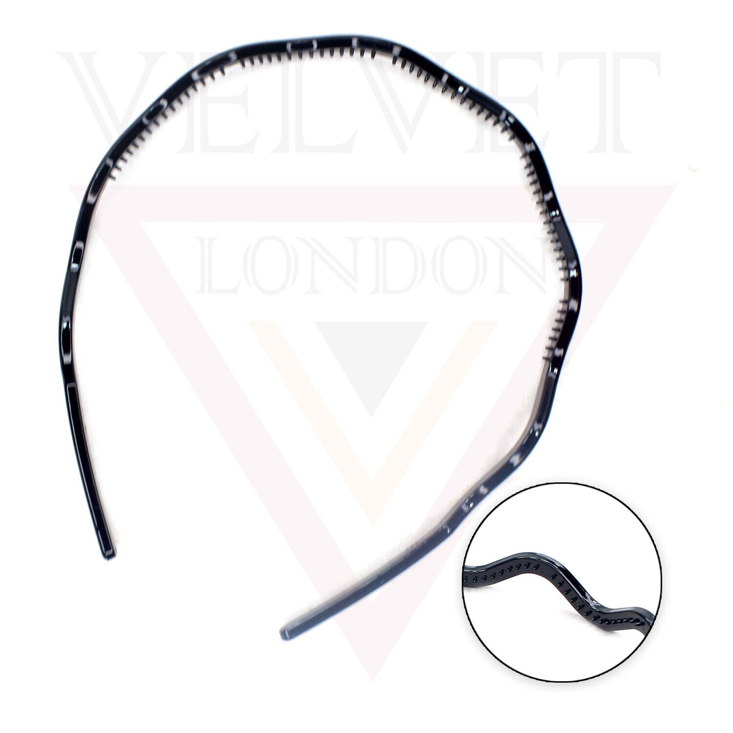 Wavey Hair Band Clear Hair Hoop With Teeth Comb Grip Headband Solid Headwears UK