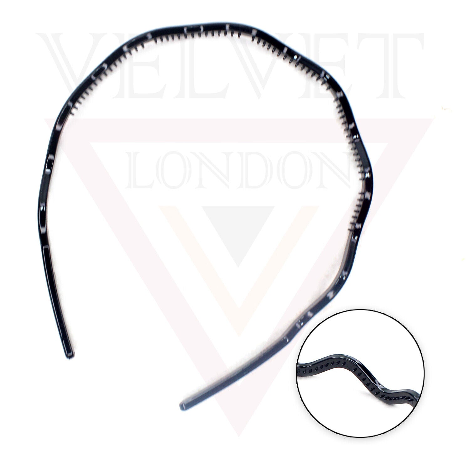 Wavey Hair Band Clear Hair Hoop With Teeth Comb Grip Headband Solid Headwears UK