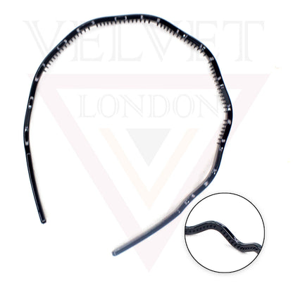Wavey Hair Band Clear Hair Hoop With Teeth Comb Grip Headband Solid Headwears UK