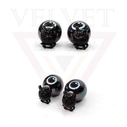 Owl Stud Earrings Pearl Double Sided Ear Studs Light Weight Cute Partywear