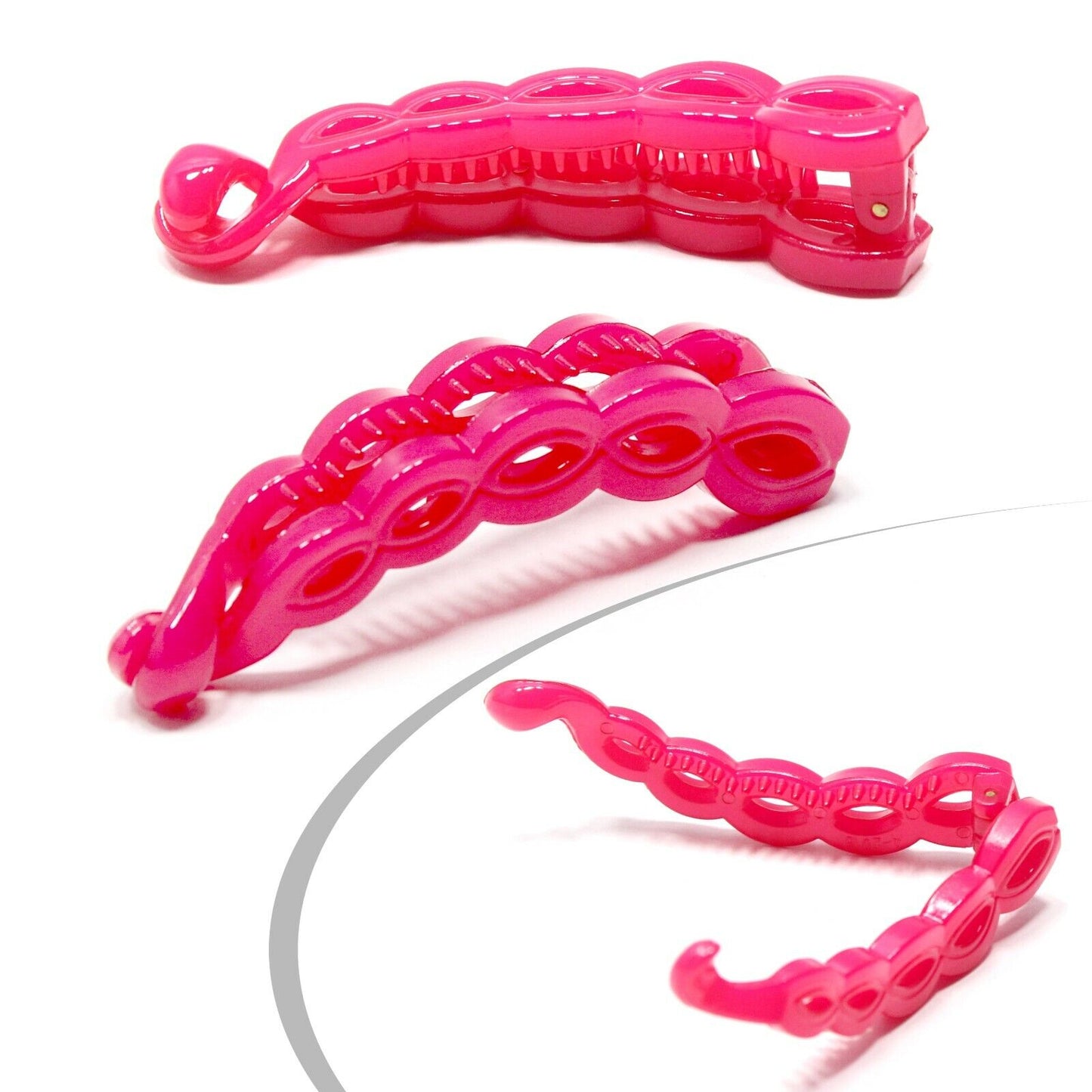 Twist Banana Hair Clip Glossy Claw Non-slip Fishtail Ponytail Holder French Clip