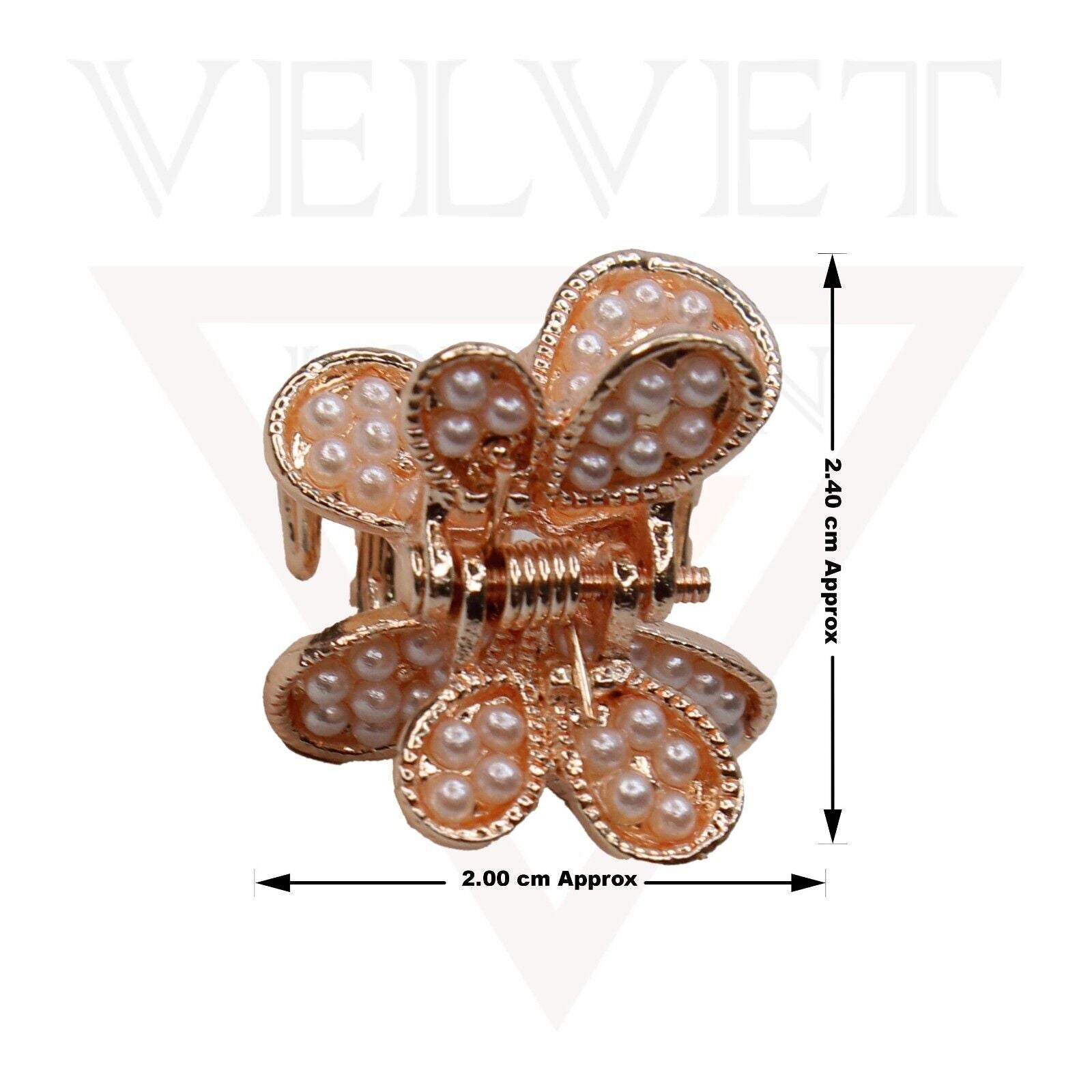 8x Mini Hair Claw Metal Diamond Pearl Non-Slip Claw Hair Clips Butterfly Clamp