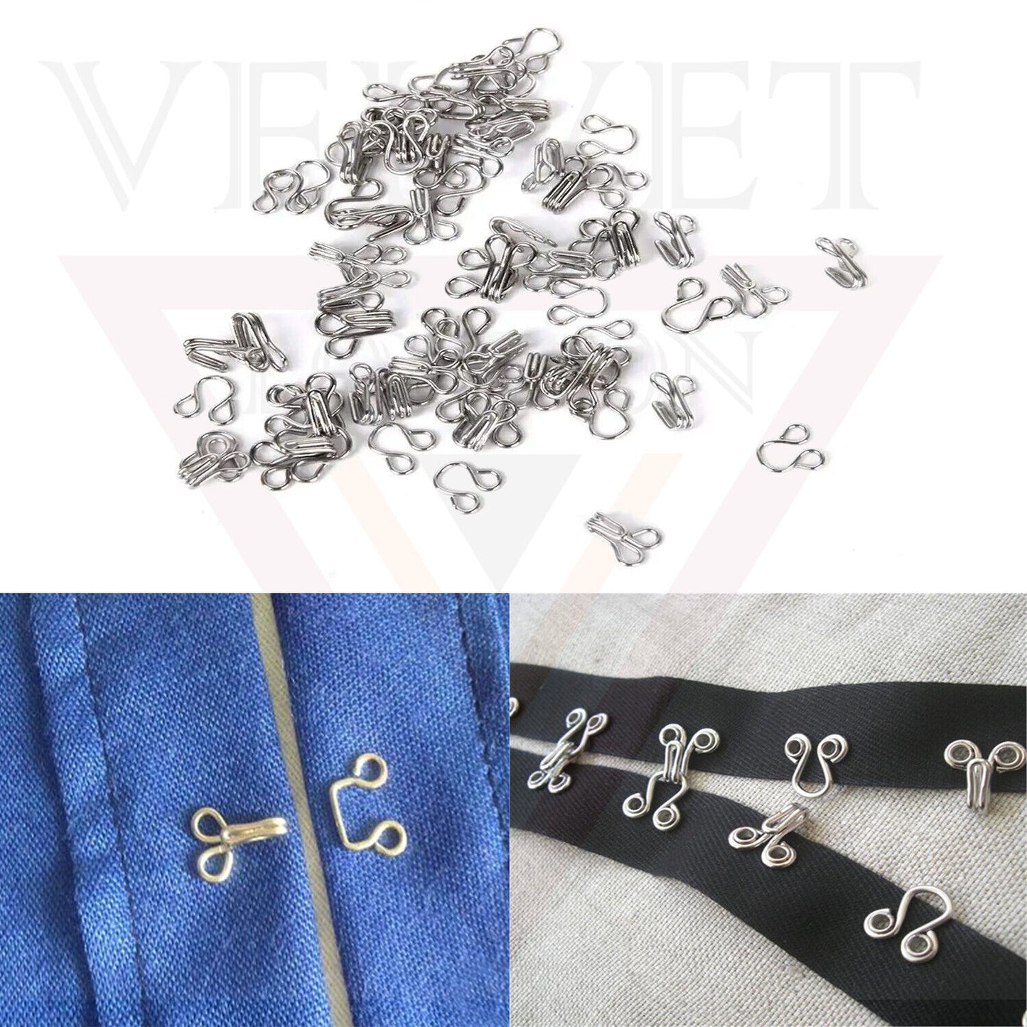 Sewing Hooks Fasteners Silver Clothing Dress Fasteners For Bra And Clothing UK