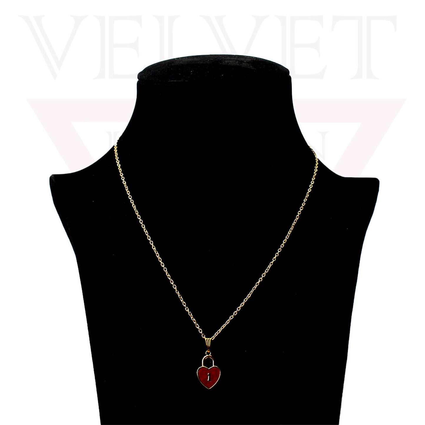 Heart Pendant Necklace Small Colour Lock Golden Chain Vintage Delicate Choker UK
