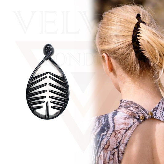 Hair Banana Clips Black Ponytail Fish Comb Twist Hair Claw Clips Clamp Hair Grip