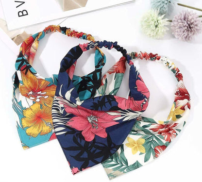 Head Kerchief Hair Scarf Hair Band Floral Hair Bandanas Elastic Headbands