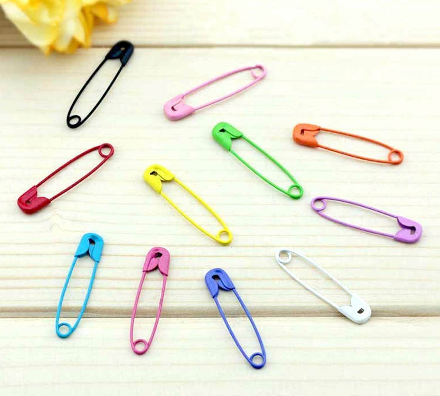 100x Multicolour Safety Pins Craft Sewing Nickel Metal Plated Safety Pin 5.5 CM