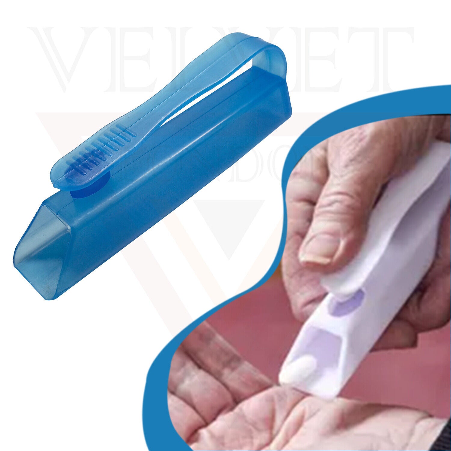 Blue Transparent Portable Pill Dispenser Easily & Quickly Push From Blister Pack