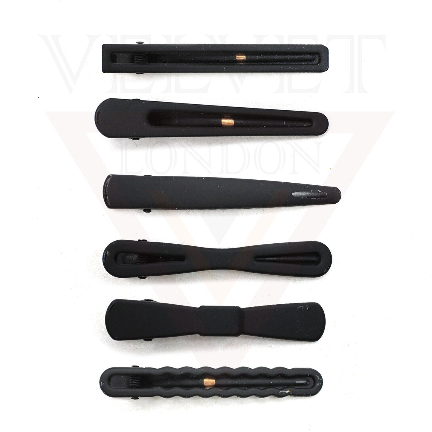 3pcs Black Hair Clips Metal Hairdressing Salon Duck Teeth Clips Crocodile Slide