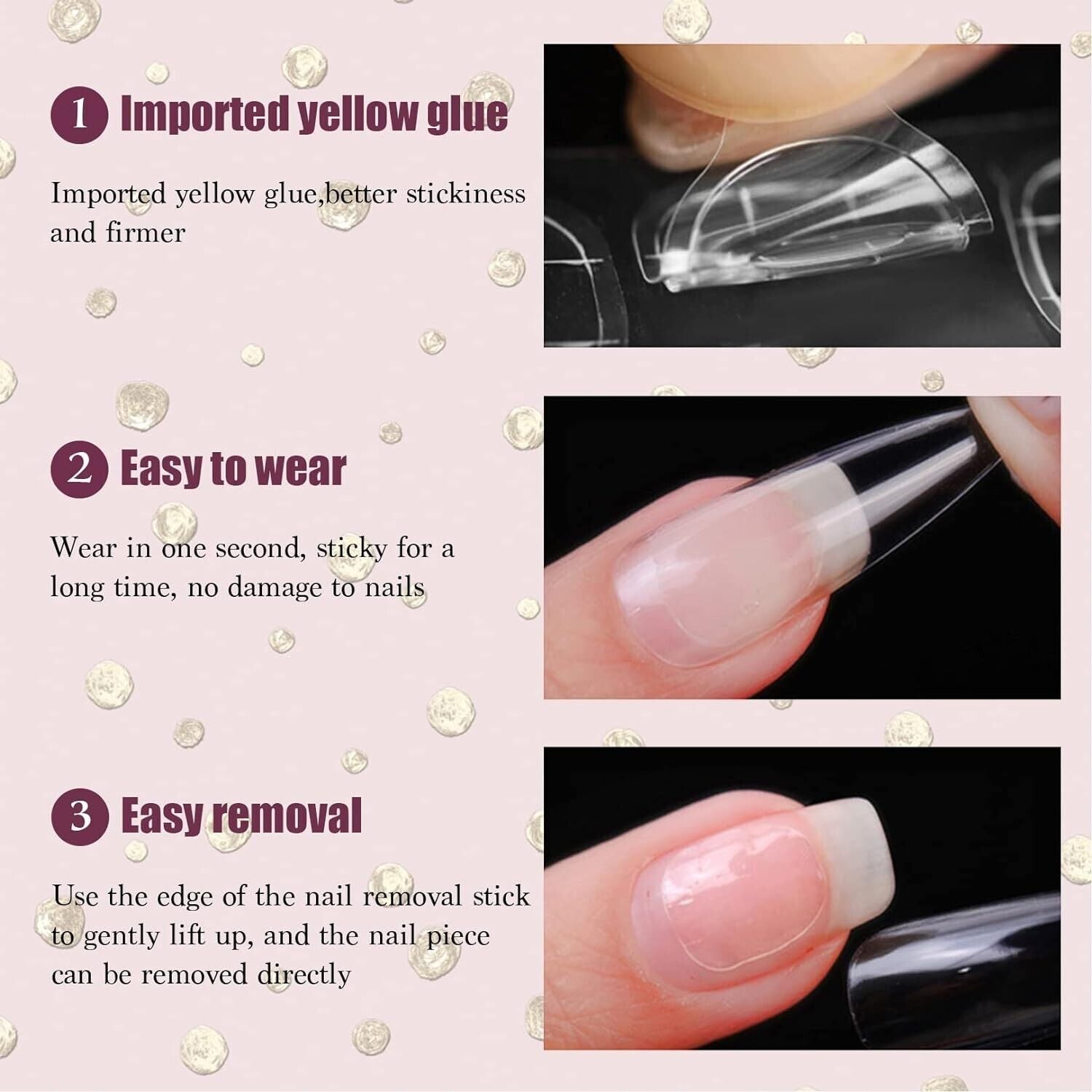 Adhesive Nail Tabs for Press On Nails Ultra Thin & Waterproof False Nail Sticky