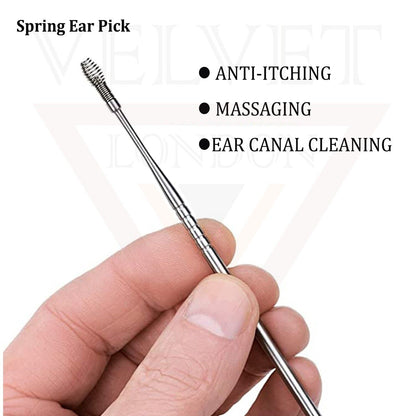 Professional Earplugs and Wax Tool Set, with an Ear Pick Storage Bucket 6pcs