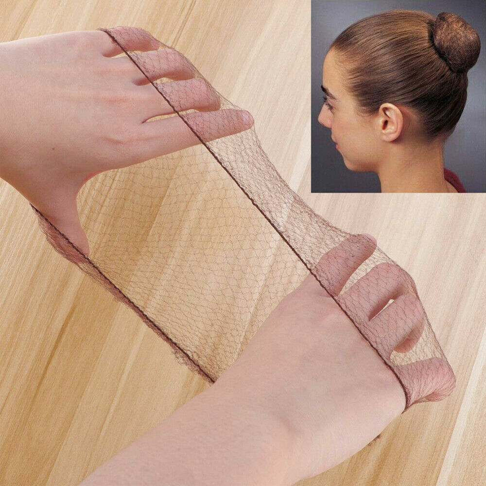 6x Invisible Hair Nets Elastic Edge Fine Mesh Bun Cover Styling Hair Bun Net