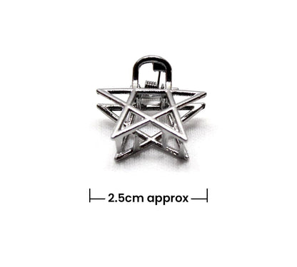 2x Hair Claw Metal Star Metalic Hair Jaw Clip Non-Slip Pins Hair Accessories