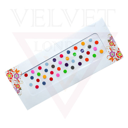 Multi-Colour Plain Round Bindi Indian ForeHead Sticker Tikka Chandla Wedding 